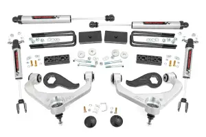 95870 | Rough Country 3 Inch Lift Kit Aluminum Control Arms V2 Shocks (2020-2025 Silverado, Sierra 2500 HD Without Factory Rear Overloads)