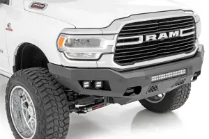 Rough Country - 10806A | Rough Country Front Bumper With Black Series LED Cubes Lights & Light Bar (2019-2024 Ram 2500 2WD/4WD) - Image 2