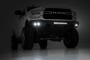 Rough Country - 10806A | Rough Country Front Bumper With Black Series LED Cubes Lights & Light Bar (2019-2024 Ram 2500 2WD/4WD) - Image 4