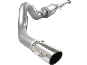 49-03041-P | AFE Power ATLAS 4 IN Aluminized Steel Cat-Back Exhaust System w/ Muffler & Polished Tip (2011-2014 F150 Pickup V6-3.5L tt)