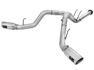 49-03065-P | AFE Power ATLAS 4 IN Aluminized Steel DPF-Back Exhaust System w/Polished Tip (2011-2014 F250, F350 Super Duty V8-6.7L td)