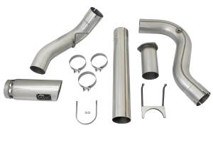 49-03090-P | AFE Power ATLAS 5 IN Aluminized Steel DPF-Back Exhaust System w/Polished Tip (2017-2024 F250, F350 Super Duty V8-6.7L td)