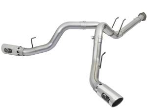 49-03092-P | AFE Power ATLAS 4 IN Aluminized Steel DPF-Back Exhaust System w/Polished Tip (2017-2024 F250, F350 Super Duty V8-6.7L td)