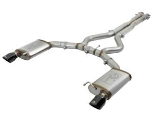 aFe Power - 49-33072-1B | AFE Power MACH Force-Xp 3 IN 304 Stainless Steel Cat-Back Exhaust System w/Black Tip (2015-2017 Mustang V8-5.0L/V6-3.7L) - Image 3