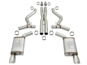 aFe Power - 49-33072-1P | AFE Power MACH Force-Xp 3 IN 304 Stainless Steel Cat-Back Exhaust System w/Polished Tip (2015-2017 Mustang V8-5.0L/V6-3.7L) - Image 2