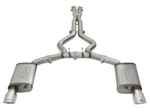 aFe Power - 49-33072-1P | AFE Power MACH Force-Xp 3 IN 304 Stainless Steel Cat-Back Exhaust System w/Polished Tip (2015-2017 Mustang V8-5.0L/V6-3.7L) - Image 1