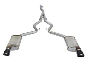 aFe Power - 49-33084-B | AFE Power MACH Force-Xp 3 IN to 2-1/2 IN Stainless Steel Cat-Back Exhaust w/ Black Tip (2015-2021 Mustang L4-2.3L t) - Image 1