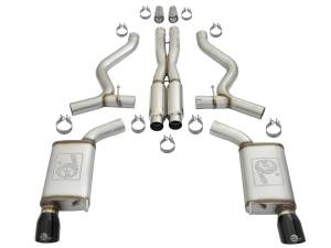 aFe Power - 49-33087-B | AFE Power MACH Force-Xp 304 Stainless Steel Cat-Back Exhaust w/ Resonator Black Tip (2015-2017 Mustang V8-5.0L/V6-3.7L) - Image 2