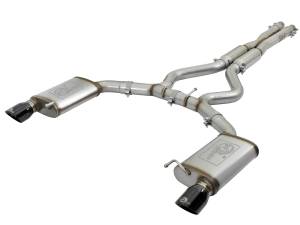 aFe Power - 49-33087-B | AFE Power MACH Force-Xp 304 Stainless Steel Cat-Back Exhaust w/ Resonator Black Tip (2015-2017 Mustang V8-5.0L/V6-3.7L) - Image 3