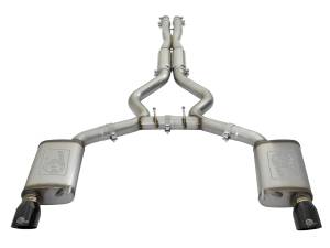 49-33087-B | AFE Power MACH Force-Xp 304 Stainless Steel Cat-Back Exhaust w/ Resonator Black Tip (2015-2017 Mustang V8-5.0L/V6-3.7L)