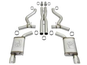 aFe Power - 49-33087-P | AFE Power MACH Force-Xp 304 Stainless Steel Cat-Back Exhaust w/ Resonator Polished Tip (2015-2017 Mustang V8-5.0L/V6-3.7L) - Image 2