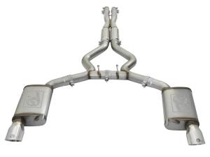 49-33087-P | AFE Power MACH Force-Xp 304 Stainless Steel Cat-Back Exhaust w/ Resonator Polished Tip (2015-2017 Mustang V8-5.0L/V6-3.7L)