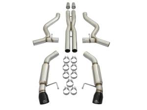 aFe Power - 49-33088-B | AFE Power MACH Force-Xp 304 Stainless Steel Cat-Back Exhaust System w/ Muffler Black Tip (2015-2017 Mustang V8-5.0L/V6-3.7L) - Image 2