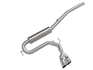 49-33144-P | AFE Power Rebel Series 2-1/2 IN 304 Stainless Steel Cat-Back Exhaust w/ Polished Tip (2022-2024 Maverick L4-2.0L t)