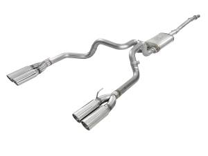 49-34105-P | AFE Power Vulcan Series 3 IN 304 Stainless Steel Cat-Back Exhaust System w/ Polished Tips (2019-2024 Silverado, Sierra 1500 V8-5.3L)