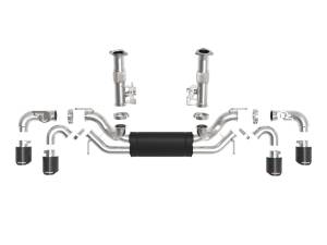 aFe Power - 49-34124-C | AFE Power MACH Force-Xp 304 Stainless Steel Cat-Back Exhaust w/ Muffler Carbon (w/ NPP) (2020-2024 Corvette C8 V8-6.2L) - Image 2