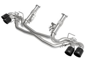 49-34124NM-B | AFE Power MACH Force-Xp 304 Stainless Steel Cat-Back Exhaust w/o Muffler Black (w/ NPP) (2020-2024 Corvette C8 V8-6.2L)