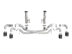 aFe Power - 49-34124NM-C | AFE Power MACH Force-Xp 304 Stainless Steel Cat-Back Exhaust w/o Muffler Carbon (w/ NPP) (2020-2024 Corvette C8 V8-6.2L) - Image 2