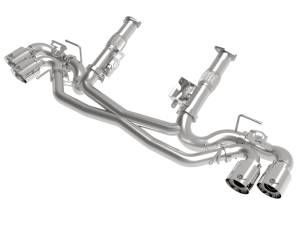 49-34124NM-P | AFE Power MACH Force-Xp 304 Stainless Steel Cat-Back Exhaust w/o Muffler Polished (w/ NPP) (2020-2024 Corvette C8 V8-6.2L)