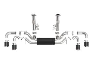 aFe Power - 49-34127-C | AFE Power MACH Force-Xp 304 Stainless Steel Cat-Back Exhaust w/ Muffler Carbon (No NPP) (2020-2024 Corvette C8 V8-6.2L) - Image 2