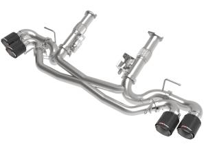 49-34127NM-C | AFE Power MACH Force-Xp 304 Stainless Steel Cat-Back Exhaust w/o Muffler Carbon (No NPP) (2020-2024 Corvette C8 V8-6.2L)