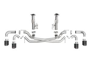 aFe Power - 49-34127NM-C | AFE Power MACH Force-Xp 304 Stainless Steel Cat-Back Exhaust w/o Muffler Carbon (No NPP) (2020-2024 Corvette C8 V8-6.2L) - Image 2