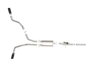 aFe Power - 49-34131-B | AFE Power Gemini XV 3 IN 304 Stainless Steel Cat-Back Exhaust System w/ Cut-Out Black (2009-2018 Silverado, Sierra 1500 V6-4.3/V8-4.8/5.3L) - Image 2