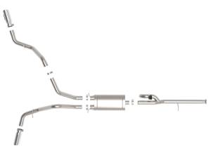 aFe Power - 49-34132-P | AFE Power Gemini XV 3 IN 304 Stainless Steel Cat-Back Exhaust System w/ Cut-Out Polished (2014-2019 Silverado, Sierra 1500 V6-4.3L/V8-4.8/5.3L) - Image 2