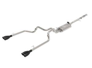 aFe Power - 49-34139-B | AFE Power Gemini XV 3 IN 304 Stainless Steel Cat-Back Exhaust System w/ Cut-Out Black (2019-2024 Silverado, Sierra 1500 V8-5.3L) - Image 1