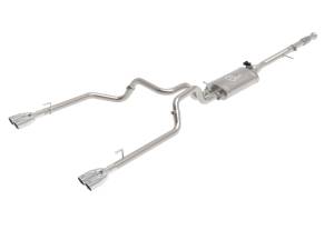 aFe Power - 49-34139-P | AFE Power Gemini XV 3 IN 304 Stainless Steel Cat-Back Exhaust System w/ Cut-Out Polished (2019-2024 Silverado, Sierra 1500 V8-5.3L) - Image 1