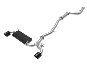 aFe Power - 49-36043-B | AFE Power Takeda 3 IN to 2-1/2 IN 304 Stainless Steel Cat-Back Exhaust System w/ Black Tip (2020-2024 GR Supra A90 L6-3.0L t) - Image 1