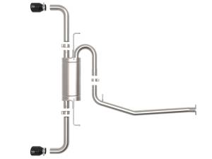 aFe Power - 49-36053-B | AFE Power Takeda 2-1/4 IN to 2-1/2 IN 304 Stainless Steel Cat-Back Exhaust w/ Black Tip (2019-2024 RAV4 L4-2.5L) - Image 2