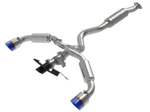 49-36067-L | AFE Power Gemini XV 3 IN to 2-1/2 IN 304 Stainless Steel Cat-Back Exhaust w/ Cut-Out Blue (2023-2024 GR Corolla L3-1.6L t)