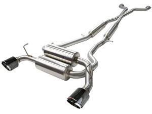 aFe Power - 49-36103-C | AFE Power Takeda 2-1/2 IN 304 Stainless Steel Cat-Back Exhaust System w/ Carbon Fiber Tips (2014-2015 Q60 V6-3.7L) - Image 2