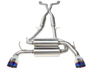 49-36103-L | AFE Power Takeda 2-1/2 IN 304 Stainless Steel Cat-Back Exhaust System w/ Blue Flame Tips (2014-2015 Q60 V6-3.7L)