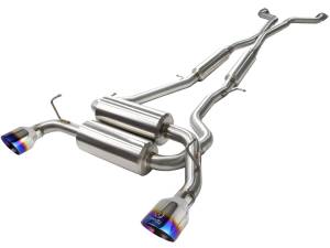 aFe Power - 49-36103-L | AFE Power Takeda 2-1/2 IN 304 Stainless Steel Cat-Back Exhaust System w/ Blue Flame Tips (2014-2015 Q60 V6-3.7L) - Image 2