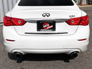 aFe Power - 49-36130NM-B | AFE Power Takeda 2-1/2 IN 304 Stainless Steel Axle-Back Exhaust System w/ Black Tips (2016-2024 Q50 V6-3.0L tt) - Image 6