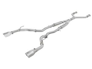 49-36132NM-P | AFE Power Takeda 2-1/2 IN 304 Stainless Steel Cat-Back Exhaust System w/ Polished Tips (2016-2024 Q50 V6-3.0L tt)