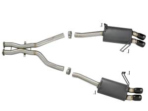 aFe Power - 49-36339-B | AFE Power MACH Force-Xp 2-1/2 in 304 Stainless Steel Cat-Back Exhaust w/Black Tips (2006-2008 Z4 M E85 L6-3.2L) - Image 2