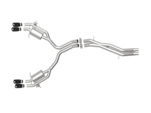 aFe Power - 49-36427-B | AFE Power MACH Force-Xp 3 IN to 2-1/2 IN Stainless Steel Cat-Back Exhaust System Black (2018-2020 RS5 V6-2.9L tt) - Image 2