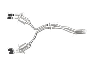 aFe Power - 49-36427-C | AFE Power MACH Force-Xp 3 IN to 2-1/2 IN Stainless Steel Cat-Back Exhaust System Carbon (2018-2020 RS5 V6-2.9L tt) - Image 2