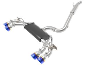 49-36430-L | AFE Power MACH Force-Xp 3 IN to 2-1/2IN Stainless Steel Cat-Back Exhaust w/ Blue Flame Tip (2015-2019 Golf R MKVII L4-2.0L t)