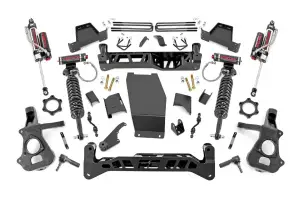 17450 | Rough Country 7 Inch Lift Kit For Chevrolet Silverado / GM Sierra 1500 (2014-2018) | Control Arm: Stock Cast Aluminum/Stamped Steel, Front Vertex Adjustable Coilovers, Rear Vertex Adjustable Shocks