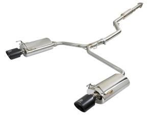 49-36605-B | AFE Power Takeda 2-1/2 IN to 1-3/4 IN 304 Stainless Steel Cat-Back Exhaust w/ Black Tips (2013-2017 Accord L4-2.4L)