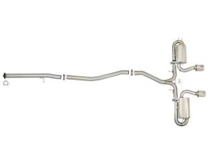 aFe Power - 49-36618-P | AFE Power Takeda 3 IN 304 Stainless Steel Cat-Back Exhaust w/ Center Polished Tips (2017-2020 Civic Si L4-1.5L t) - Image 2