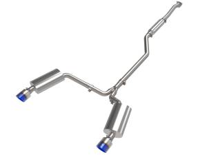 aFe Power - 49-36629-L | AFE Power Takeda 2-1/2 IN to 2-1/4 IN 304 Stainless Steel Cat-Back Exhaust System Blue (2009-2014 TSX L4-2.4L) - Image 1