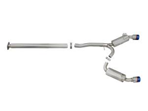 aFe Power - 49-36701-L | AFE Power Takeda 3 IN to 2-1/2 IN 304 Stainless Steel Cat-Back Exhaust w/ Blue Flamed Tips (2008-2015 Lancer L4-2.0L t) - Image 2