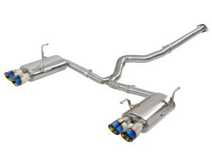 49-36801-L | AFE Power Takeda 3 IN to 2-1/4 IN 304 Stainless Steel Cat-Back Exhaust w/ Blue Flame Tip (2015-2020 WRX Sti H4-2.0/2.5L t)