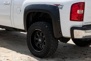 Rough Country - F-C10714B | Rough Country Pocket Fender Flares For Chevrolet Silverado 1500 / 2500 HD / 3500 HD (2007-2014) | Flat Black - Image 9