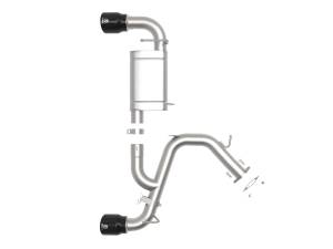 aFe Power - 49-37007-B | AFE Power Takeda 3 IN 304 Stainless Steel Axle-Back Exhaust System w/ Black Tips (2019-2020 Veloster N L4-2.0L t) - Image 2